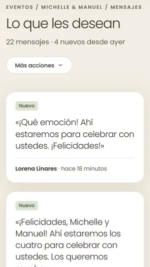 Mensajes de los invitados: «¡Qué emoción! Ahí estaremos para celebrar con ustedes»